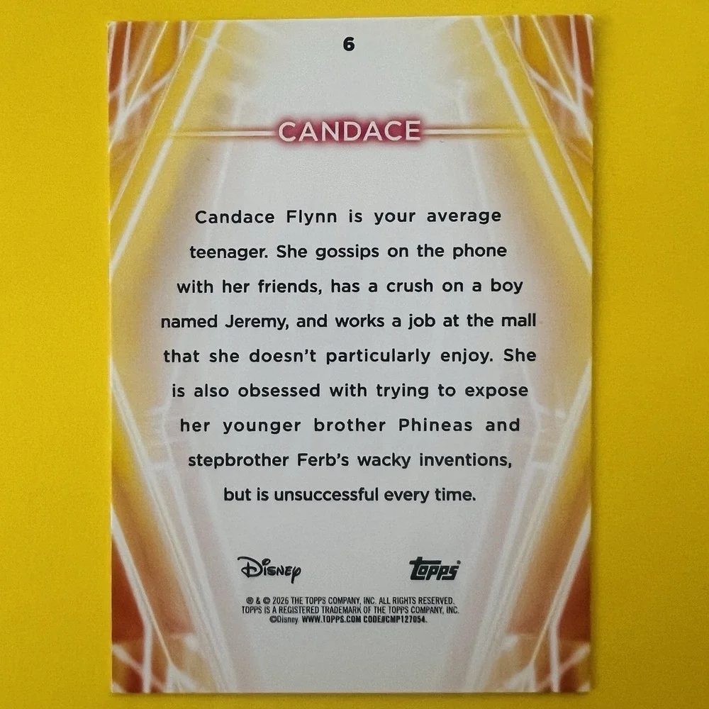 2026 Topps Disney Neon‎ Candace #6 Disney Base